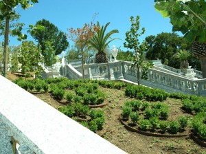 Materials: Finished Granite; Carved Stone Balustrades